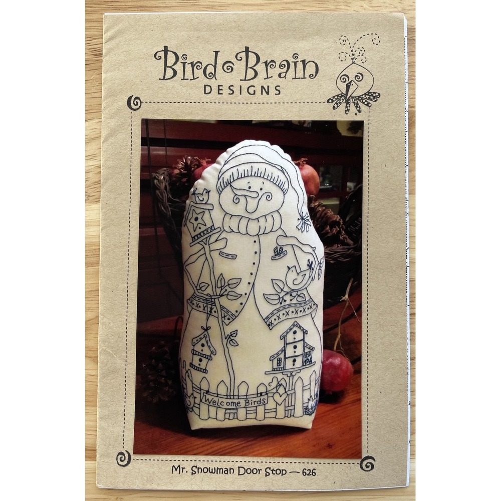 Bird Brain Designs 25" Tall MR. SNOWMAN DOOR STOP Pattern By Robin Kingsley